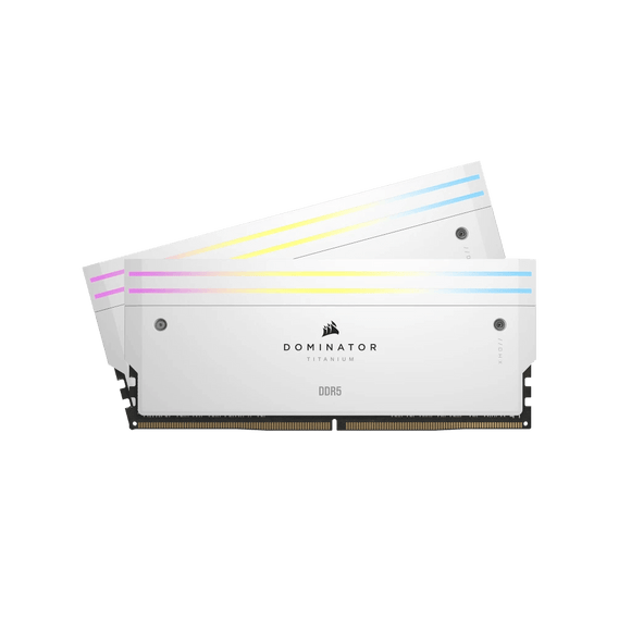 Corsair Dominator Titanium RGB DDR5 - 32 Go (2 x 16 Go) - 6000 MT/s C30 - Intel XMP 3.0 - Blanc CMP32GX5M2B6000C30W - ESP-Tech