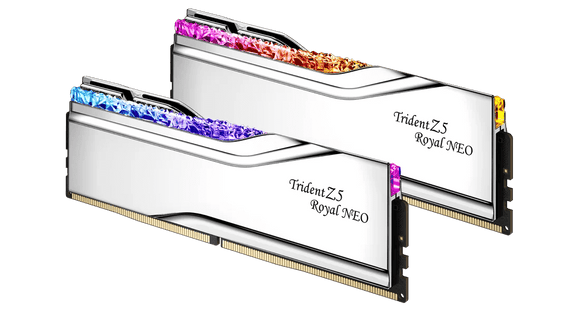 G.Skill Trident Z5 Royal Neo Silver RGB DDR5 - 48 Go (2 x 24 Go) - 8000 MHz - C40 F5-8000J4048G24GX2-TR5NS - ESP-Tech