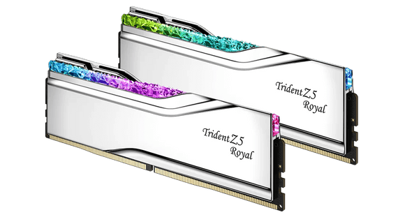 G.Skill Trident Z5 Royal Silver RGB DDR5 - 48 Go (2 x 24 Go) - 8400 MHz - C40 F5-8400J4052G24GX2-TR5S - ESP-Tech
