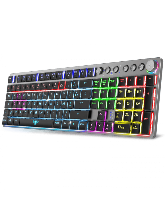 Spirit of Gamer Xpert-K1500 RGB Sans Fil Red Low Profile - Argenté FR