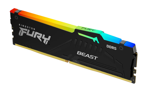 Kingston Fury™ Beast RGB DDR5 - 32 Go (1 x 32 Go) - 5200 MT/s C40 - Intel XMP 3.0 - Noir - ESP-Tech