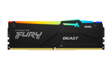 Kingston Fury™ Beast RGB DDR5 - 16 Go (1 x 16 Go) - 5600 MT/s C40 - Intel XMP 3.0 - Noir - ESP-Tech